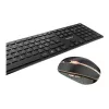 CHERRY DW 9100 cienki klawiatura Z myszą Uniwersalna RF Wireless + Bluetooth AZERTY Francuski Czarny