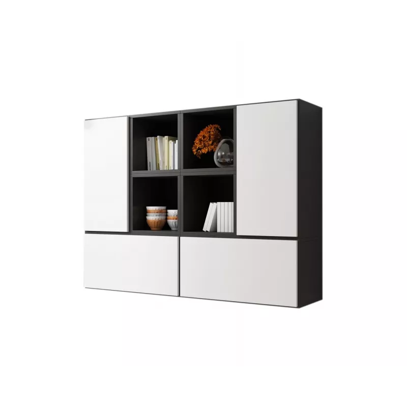 Cama living room furniture set ROCO 19 (4xRO3 + 4xRO6) Czarny/Czarny/Biały