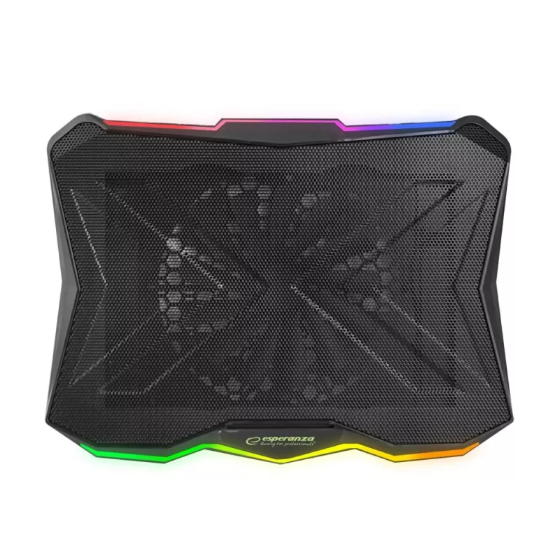 Laptop cooling pad ESPERANZA EGC110 for 17 inch (43.2 cm), 1 fan 18 cm, 800 RPM, 63 CFM, USB 2.0, Czarny