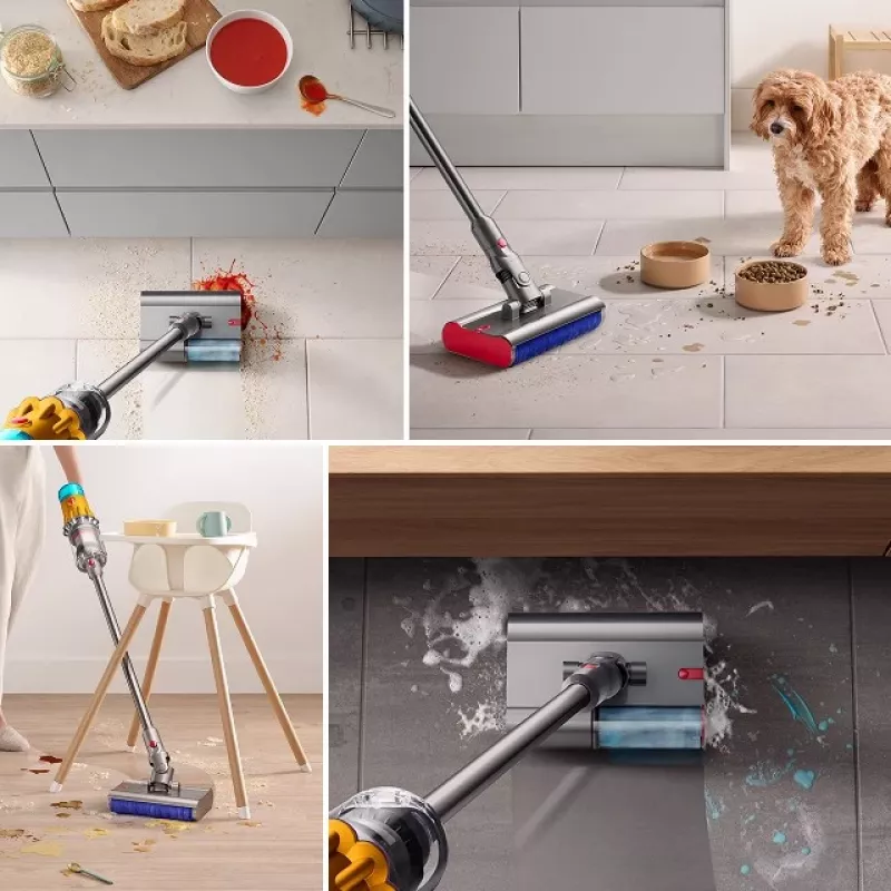 Dyson V12 Submarine 3-w-1 odkurzacz bezprzewodowy suchy/mokry HEPA bezworkowy 0,35 L Nikiel, Żółty