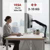 Uchwyt do monitora Maclean, sprężyna gazowa, 17-32, 2-10kg, czarny, MC-133