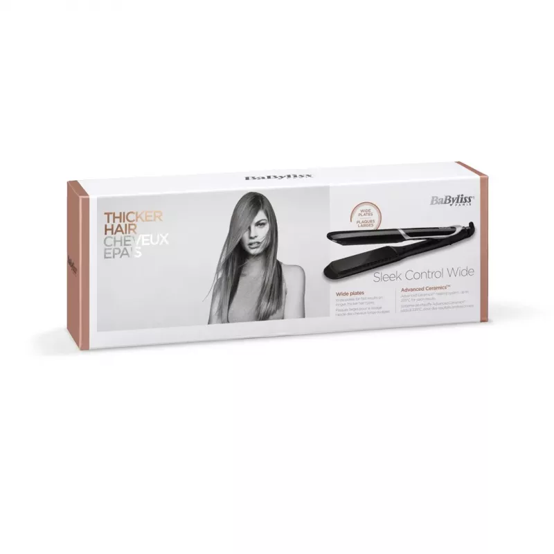 BaByliss Sleek Control Szeroka Prostownica Ciepły Czarny 98.4 (2.5 m)