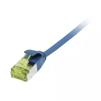 Kabel krosowy RJ45, CAT6A 500MHz, 0,15 m, niebieski, U/FTP, cienkiline okrągły d=3,8 mm, TPE/LSZH (Superflex), AWG32, z kablem surowym kat. 7, Synergy 21 (S217330V3)