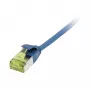 Kabel krosowy RJ45, CAT6A 500MHz, 0,15 m, niebieski, U/FTP, cienkiline okrągły d=3,8 mm, TPE/LSZH (Superflex), AWG32, z kablem surowym kat. 7, Synergy 21 (S217330V3)