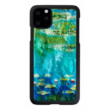 Etui iKins do iPhone 11 Pro Max — wzór lilii wodnych, czarne