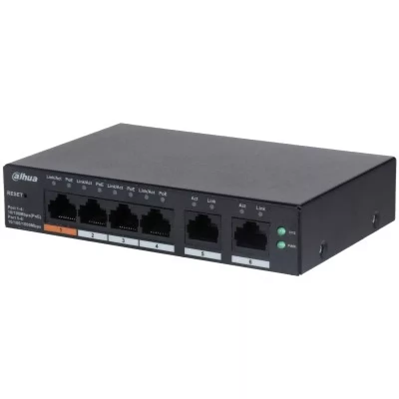Dahua Technology DH-CS4006-4ET-60 przełącznik sieciowy Zarządzalny L2 Gigabit Ethernet (10/100/1000) Power over Ethernet (PoE) Czarny