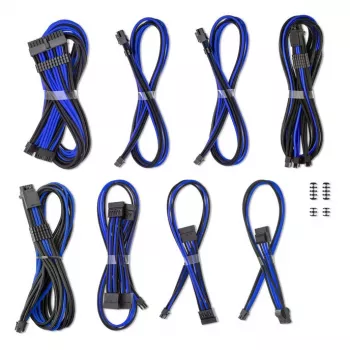 CableMod Zestaw Podwójny 12V 2x6-pin dla Corsair RMi/RMx – zestaw kabli zasilających w niestandardowym oplocie, niebieski