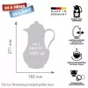Dzbanek termiczny ROTPUNKT Seria 230 1 L, biały (kość słoniowa) - pojemnik na napoje izolowany próżniowo