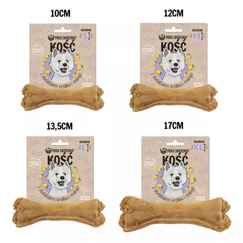PAKA ZWIERZAKA Kość z królikiem i mango M 12 cm - przysmak dla psa - 55g