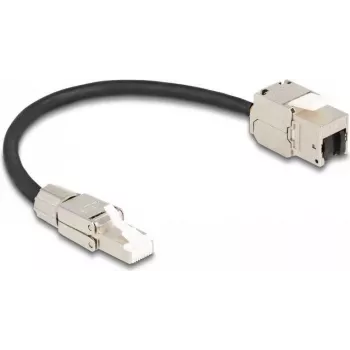 Kabel DeLOCK RJ45 wtyk do montażu polowego do modułu Keystone gniazdo RJ45 kat.6A 25 cm