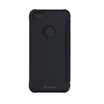 Etui portfel na telefon Tellur dla iPhone'a 8 — skóra syntetyczna, czarne, z lusterkiem