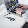 Ugreen Hub 4-w-1 Adapter USB-C do 4× USB 3.0 + USB-C Szary