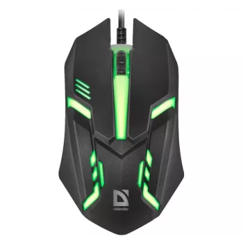 Przewodowa mysz optyczna DEFENDER CYBER MB-560L — symetryczna, 1200 DPI, USB Typ-A, 2 przyciski, czarna