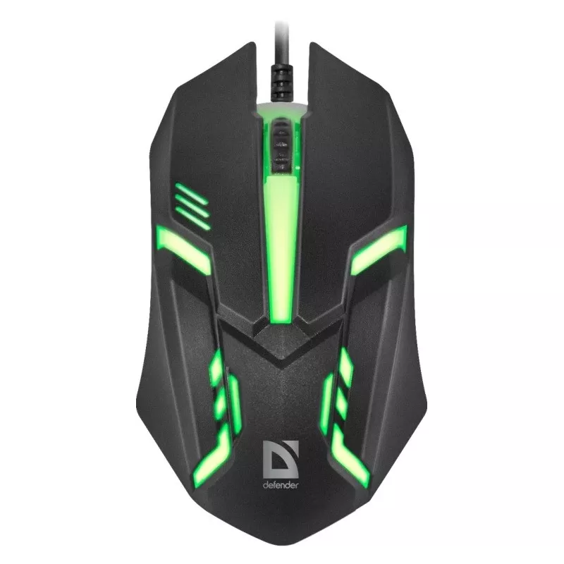 Przewodowa mysz optyczna DEFENDER CYBER MB-560L — symetryczna, 1200 DPI, USB Typ-A, 2 przyciski, czarna