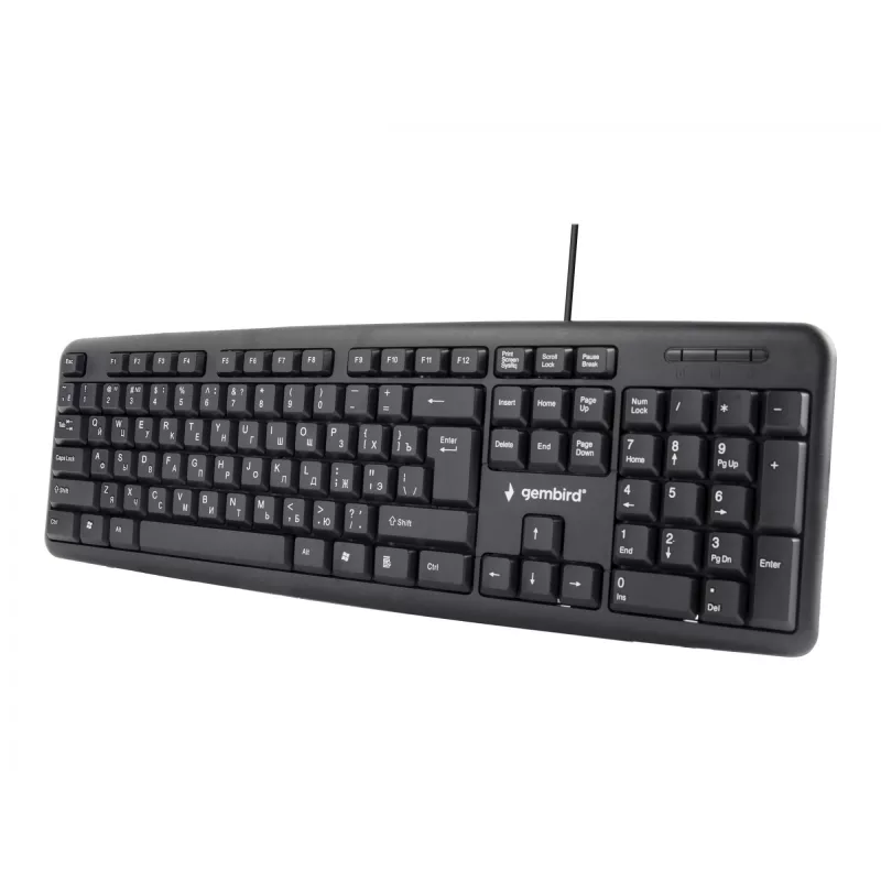 Klawiatura Gembird KB-U-103-RU Biurowa USB QWERTY Angielsko-Rosyjska Czarna