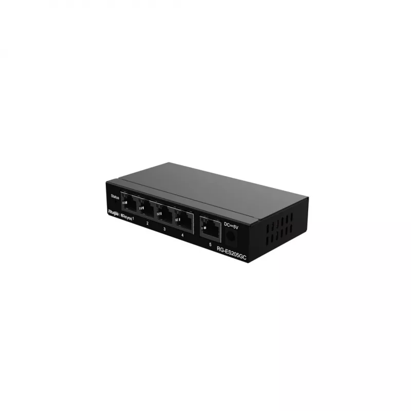 Ruijie Networks RG-ES205GC przełącznik sieciowy Zarządzalny L2 Gigabit Ethernet (10/100/1000) Czarny
