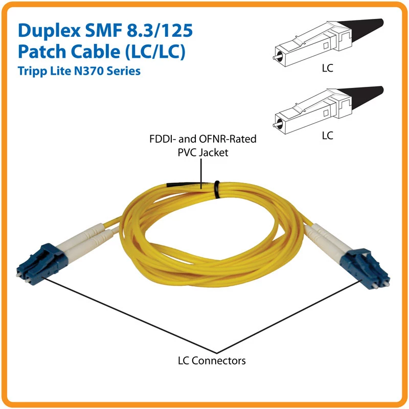 Tripp Lite N370-05M Duplex-Singlemode 9/125 Światłowodowy kabel krosowy (LC/LC) - 5 m (N370-05M)