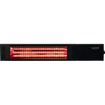 Grzejnik na podczerwień SUNRED RDS-15W-B Fortuna Wall 1500 W, czarny, IP55, montaż ścienny