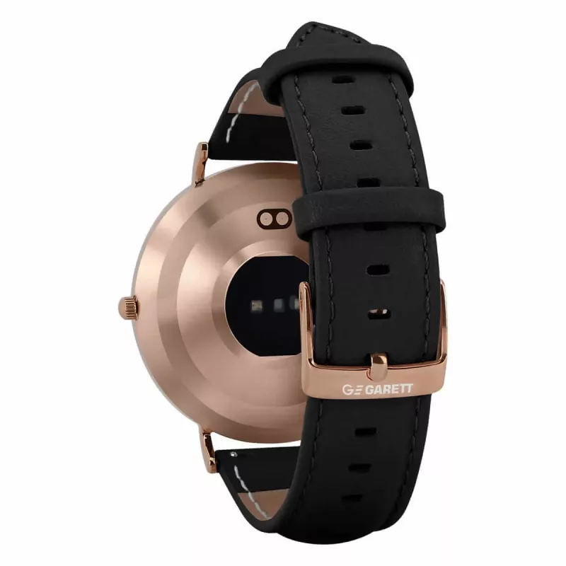 Smartwatch skórzany Garett Verona Gold-Czarny