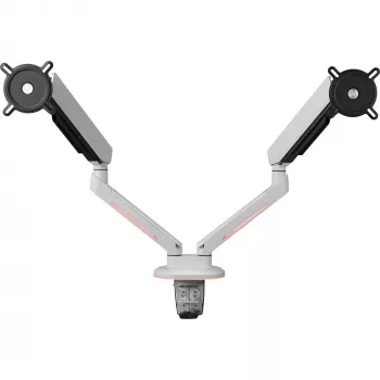 Uniwersalne podwójne ramię do monitora do gier (DM8220), uchwyt monitora biały, RGB