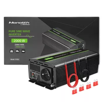 Przetwornica samochodowa Qoltec Monolith 2000 W Czarna 12 V