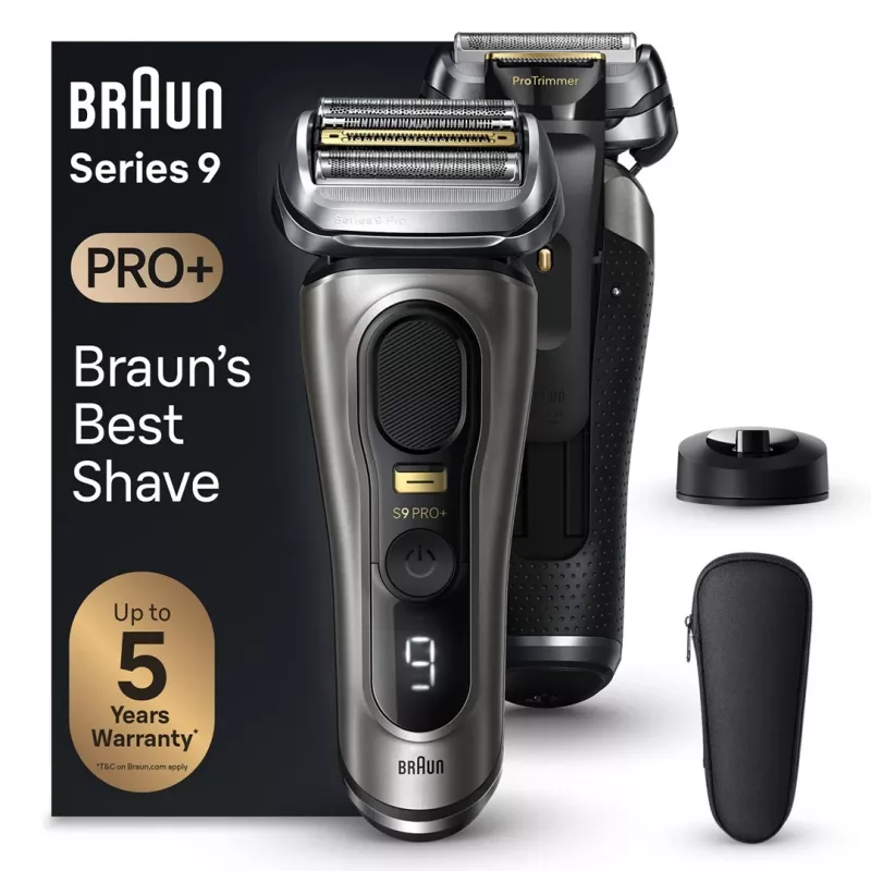 Golarka elektryczna Braun Seria 9 Pro+ 9515s – do golenia na mokro i sucho, metaliczna