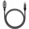 Ethernet-kabel USB-C 3.2 Gen2 Plug > RJ-45 Plug, LAN-Adapter Czarny/Srebrny, 1,5 Meter, braided textile jacket