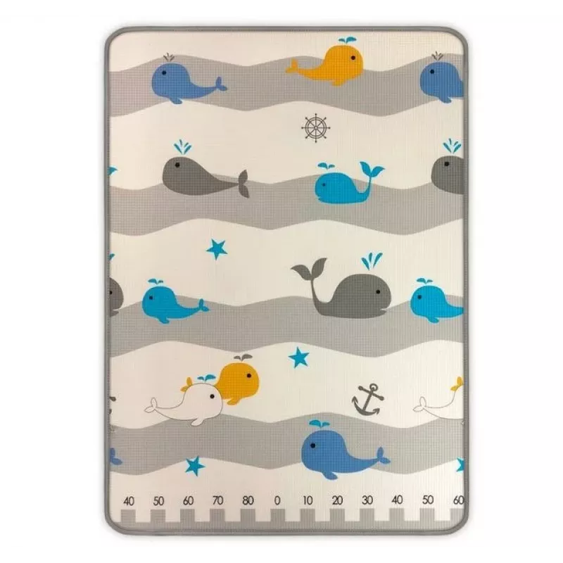 Mata piankowa Play Foam Mat milly mally model 4688 — zwijana mata do zabawy z nadrukiem misia i wieloryba