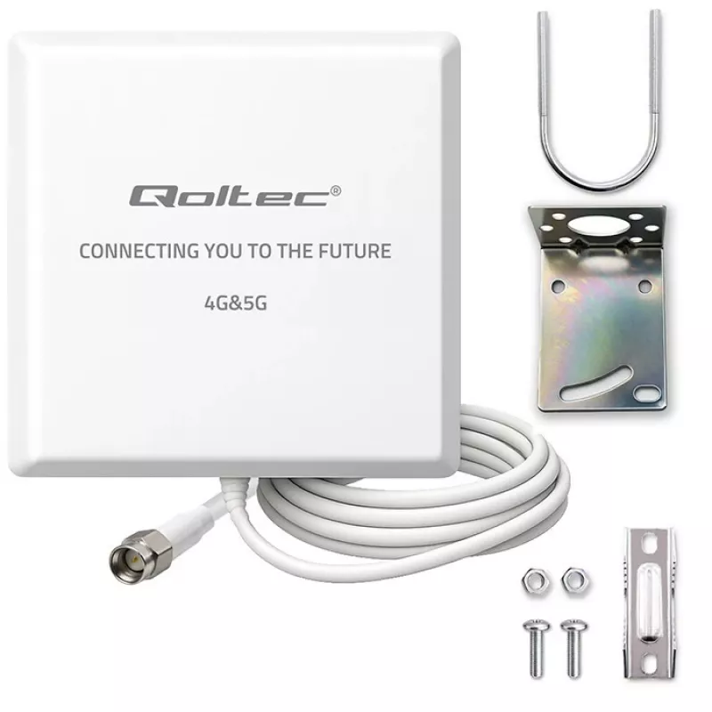 Zewnętrzna antena 4G/5G LTE QOLTEC 9 dBi ze złączem SMA i 3 m kablem