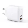 Ładowarka ścienna Aukey PA-B3 biała GaN 65W USB-C / USB-A szybka ładowarka