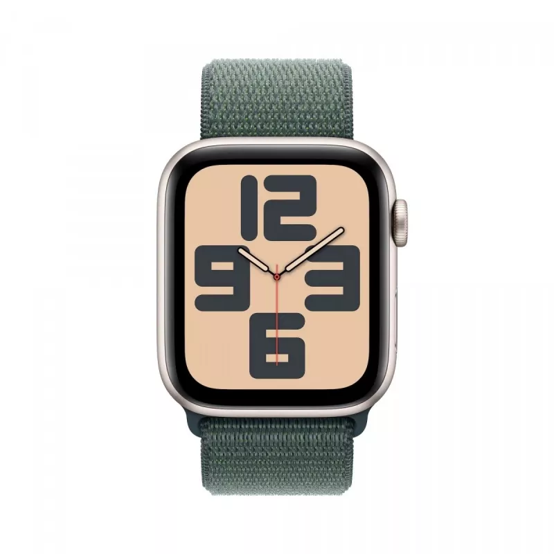 Zegarek SE GPS 44 mm Koperta ze stali nierdzewnej w kolorze Starlight z paskiem Sport Loop w kolorze Lake Green
