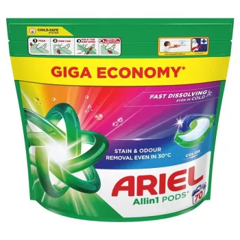 Kapsułki do prania Ariel All-in-1 Color 70 szt. – Kapsułki do prania Ariel do tkanin kolorowych, 70 sztuk