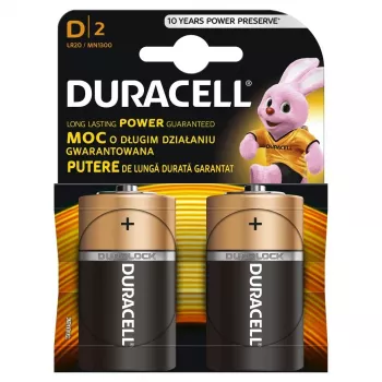 Bateria Duracell Basic D (R20) — 2 szt., pierwotne ogniwa cynkowo-węglowe