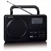 Przenośne radio Lenco MPR-035BK — FM/AM, zasilanie sieciowe i bateryjne, 2,5-calowy wyświetlacz LCD, 20 stacji FM w pamięci, wyjście 3,5 mm