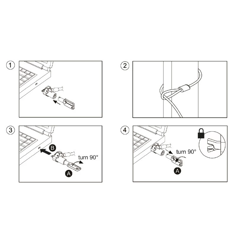 kabel lock LogiLink NBS012 Czarny srebrny