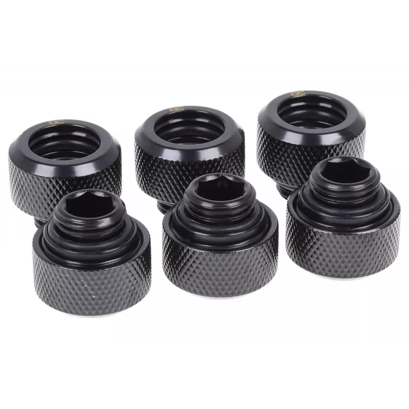 Zestaw złączek Alphacool 17377 — mosiądz, czarny, wysokość 16 mm, średnica 21 mm do chłodzenia cieczą