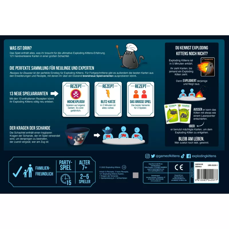 Exploding Kittens - Recipes for Disaster, gra karciana