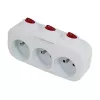 Rozdzielacz zasilania ESPERANZA ELK307W — 3-gniazdowy przełączany adapter wewnętrzny, wtyczka typu E, 220–240 V, 16 A, 3680 W, biały