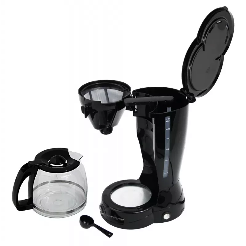 Ekspres przelewowy ESPERANZA EKC009, zbiornik na wodę 1,5 l, 800 W, nablatowy, czarny