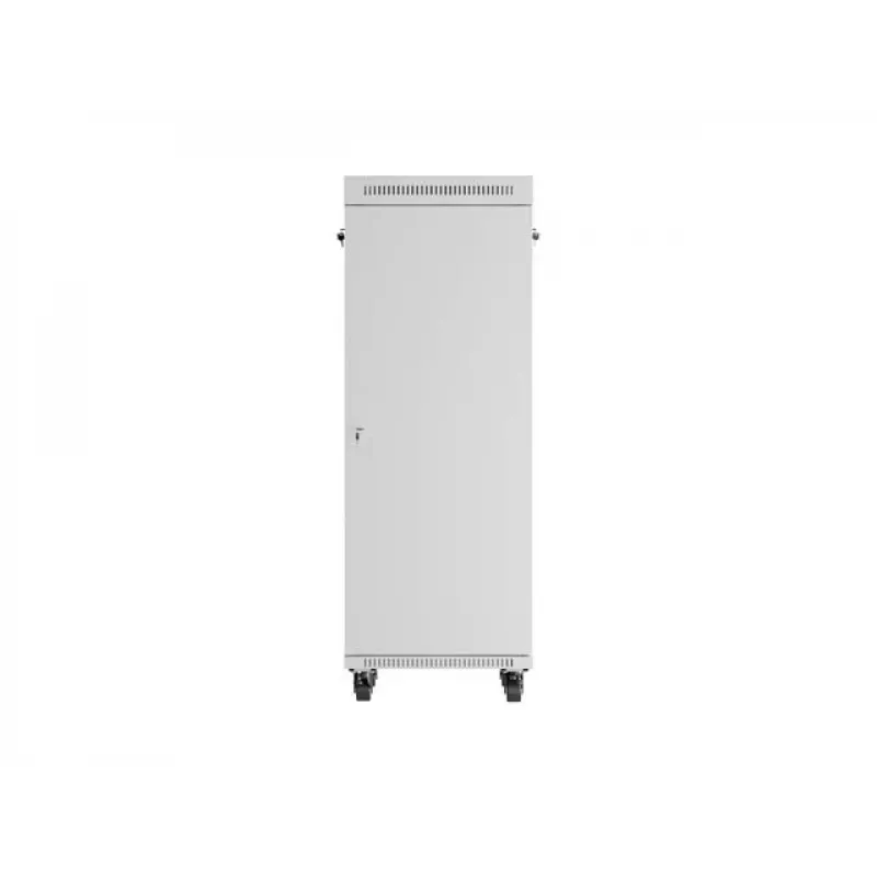 19-calowa szafa stojąca LANBERG 32U 600×800 mm szara z drzwiami szklanymi i LCD (płaski Pack)