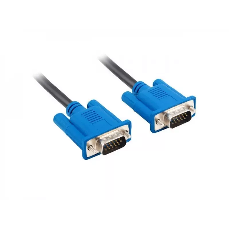 Kabel VGA (D-Sub) LANBERG CA-VGAC-10CU-0050-BK — 5 m, męsko-męski, ferryt, płaszcz PVC