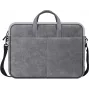 Torba Toploader DEFENDER Solid na laptopy 15,6 cala, poliuretanowa, szara, uchwyt do przenoszenia, odpinany pasek na ramię