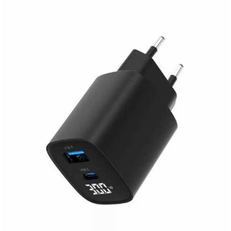 Ładowarka do urządzeń mobilnych Gembird TA-UC-PDQC30LCD-BK-01 Szybkie ładowanie Czarna
