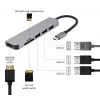 Stacja dokująca GEMBIRD A-CM-COMBO6-02 — przewodowa USB 3.2 Gen 1 Typ-C, HDMI, 1x USB-A, 2x USB 2.0, SD/MicroSD (≤128 GB), szara