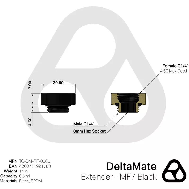 Thermal Grizzly DeltaMate Extender - MF7 czarny (TG-DM-FIT-0005)