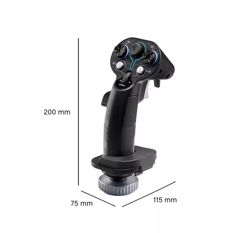 Dodatkowy uchwyt do drążka Thrustmaster Sol-R 3 AVA, czarny, USB Type-C, analogowo-cyfrowy, PC, 75×115×200 mm