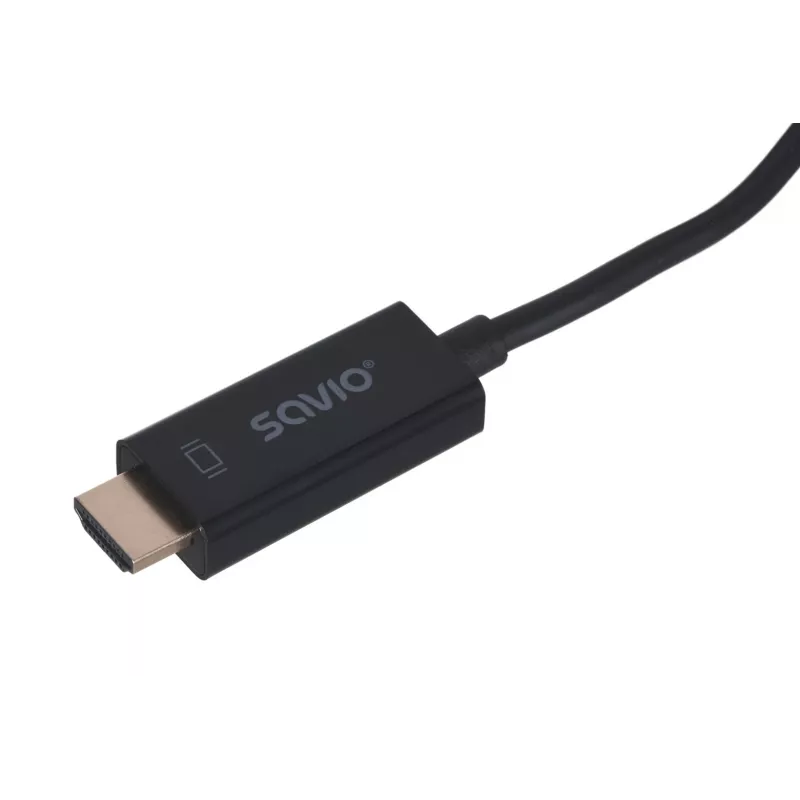 Adapter kablowy wideo SAVIO DisplayPort na HDMI Typ A CL-56, 1,5 m, czarny
