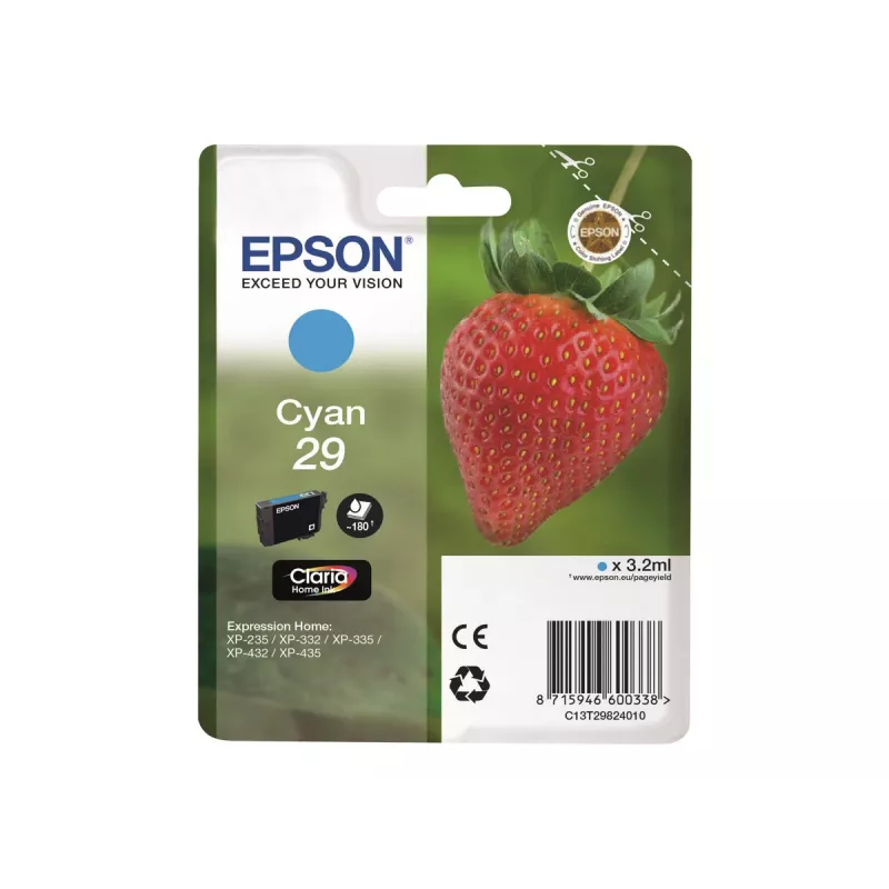 Epson Strawberry 29 C wkład atramentowy 1 szt. Oryginalny Standardowa wydajność cyjan