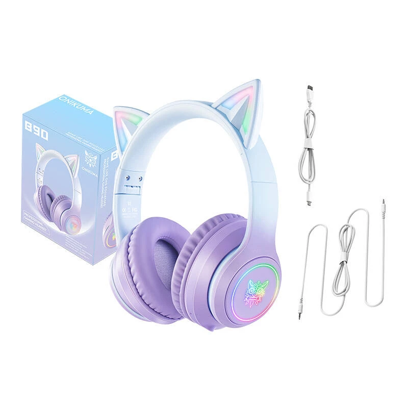 Zestaw słuchawkowy Onikuma B90 Gaming headset Niebieski/Fioletowy