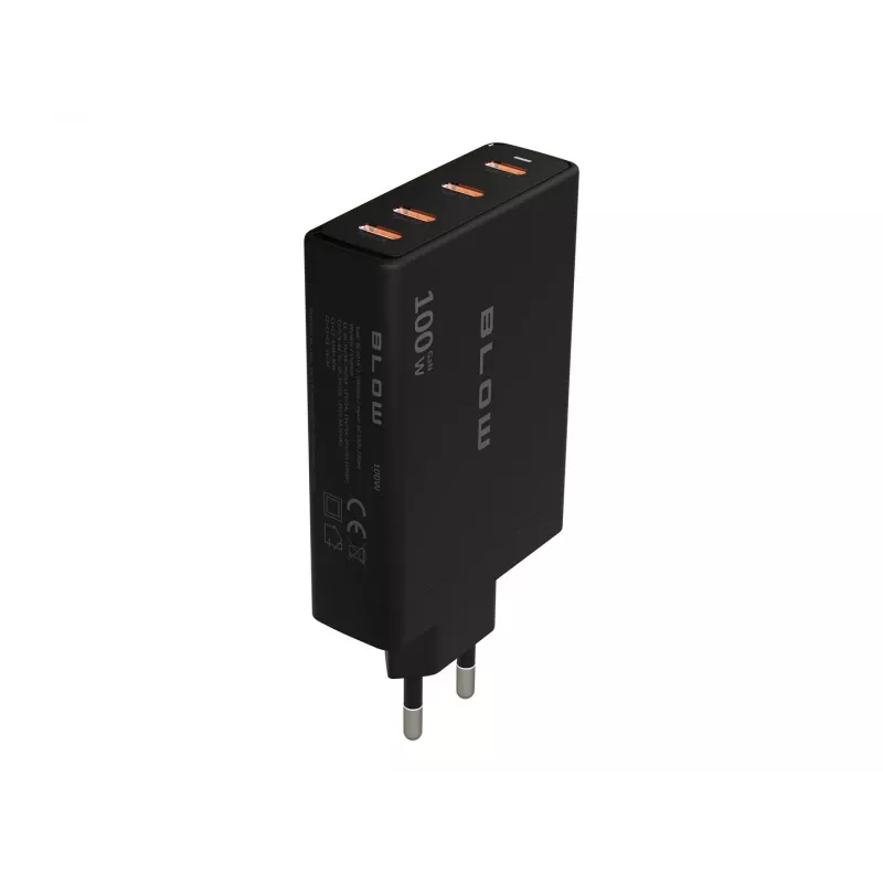 Ładowarka ścienna BLOW 4×USB-C PD 100W GaN, 4 porty, PD 3.0, PPS, wejście 200–240V